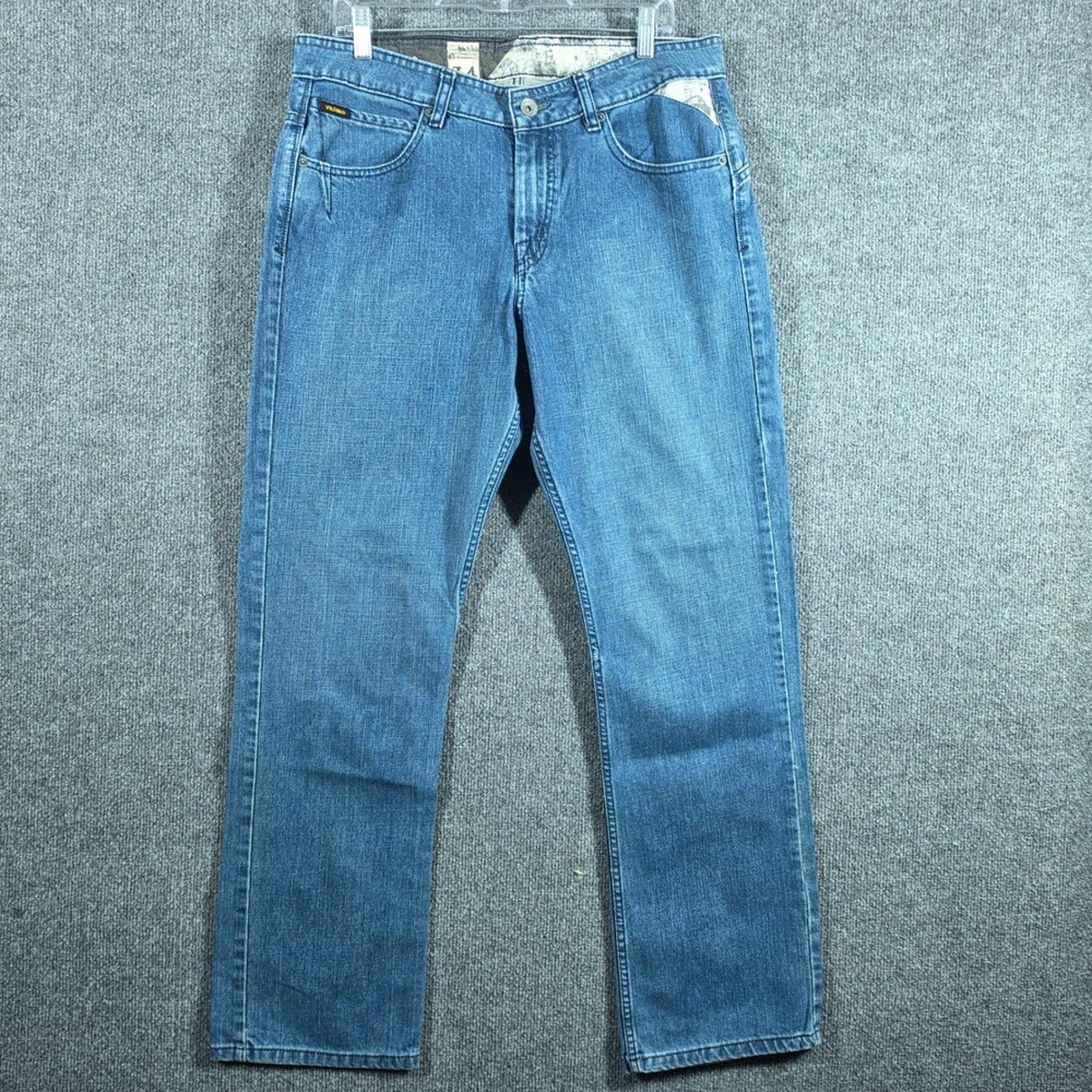 VTG Volcom Jeans Mens 34x32 Blue Enowen Straight Leg Skate‎ Y2K Denim Boardwear